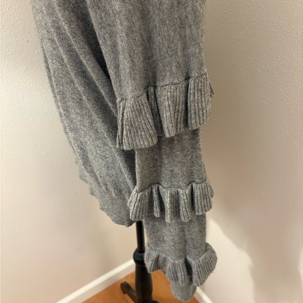 Gray Ruffle Sleeve Sweater - Picture 2 of 3
